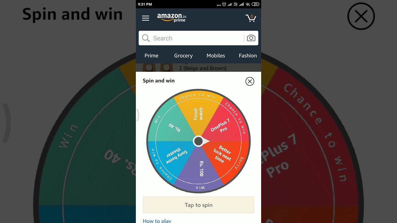 Amazon prime day spin and win