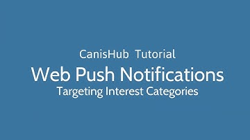 Web Push Notifications - Interest Segmentation - CanisHub Tutorial