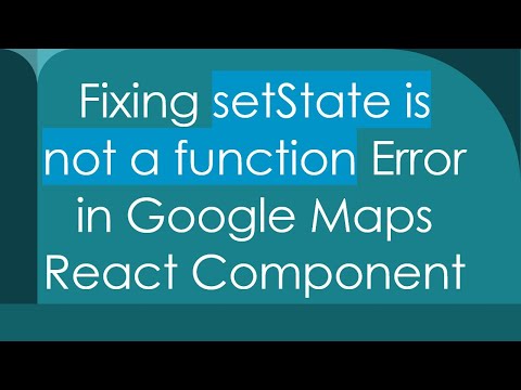 Fixing setState is
