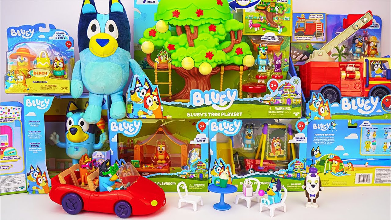 Bluey Toy Collection Unboxing Review🐾Bluey Bingo's Playroom Playset 🌳 Bluey's Tree Playset