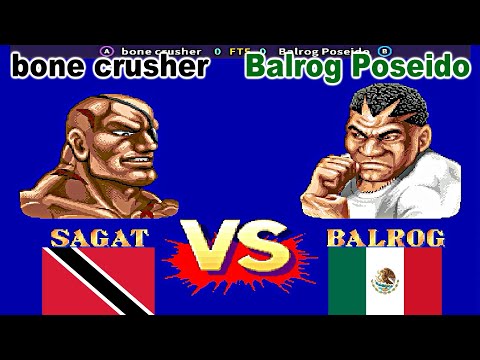 Street Fighter II': Champion Edition - bone crusher vs Balrog Poseido FT5