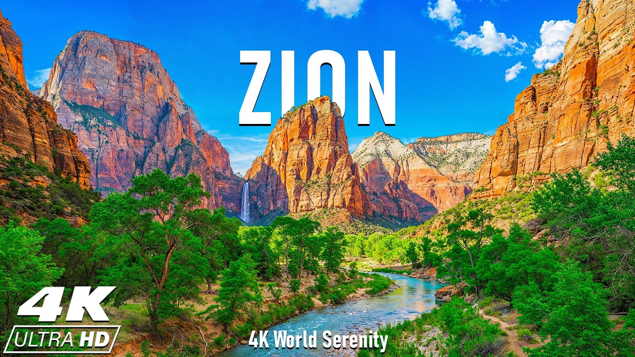 Zion National Park 4K | Towering Red Canyons, Sandstone Cliffs & Vast Desert Landscapes