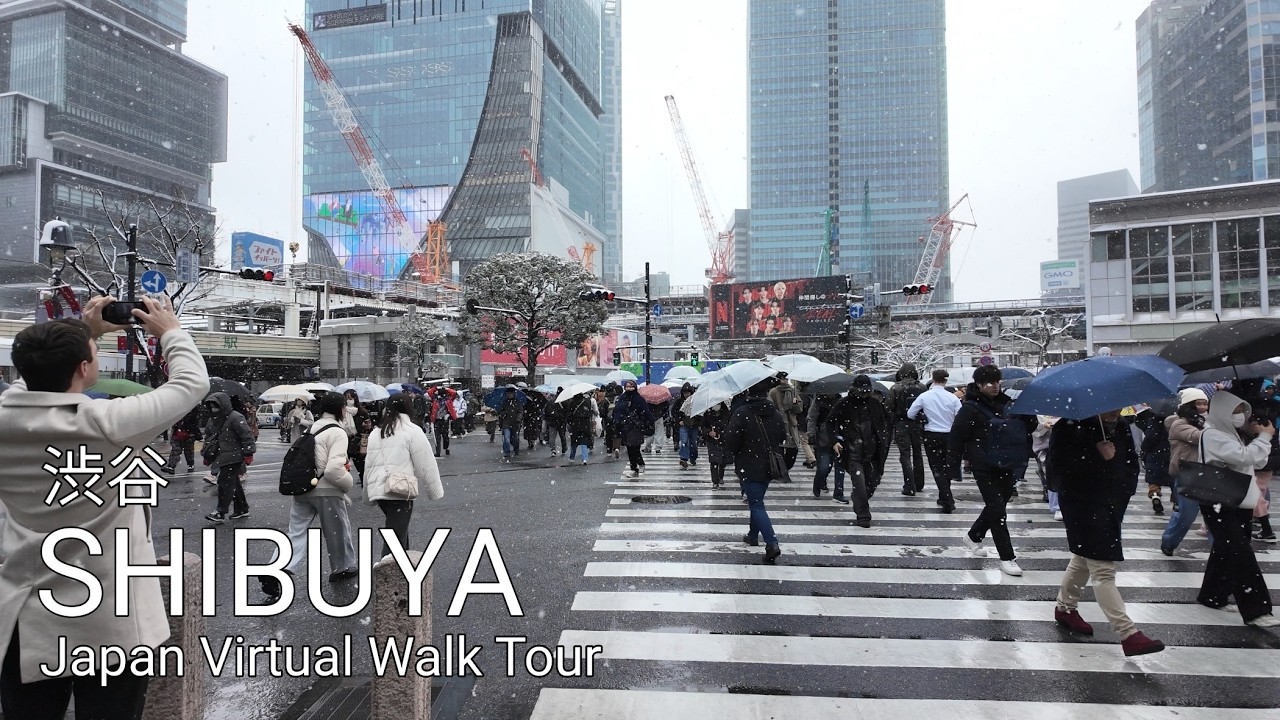 Snowy Tokyo Walk ❄️ | Shibuya to Harajuku in the Morning | 4K