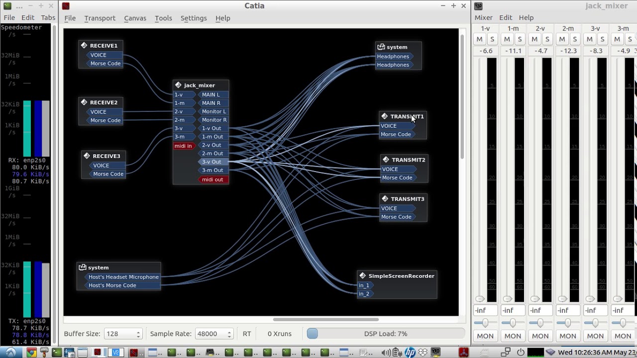 Setup your own online CW NET(morse code audio + voice) using Gstreamer "audio OVER ip" PIPELINES