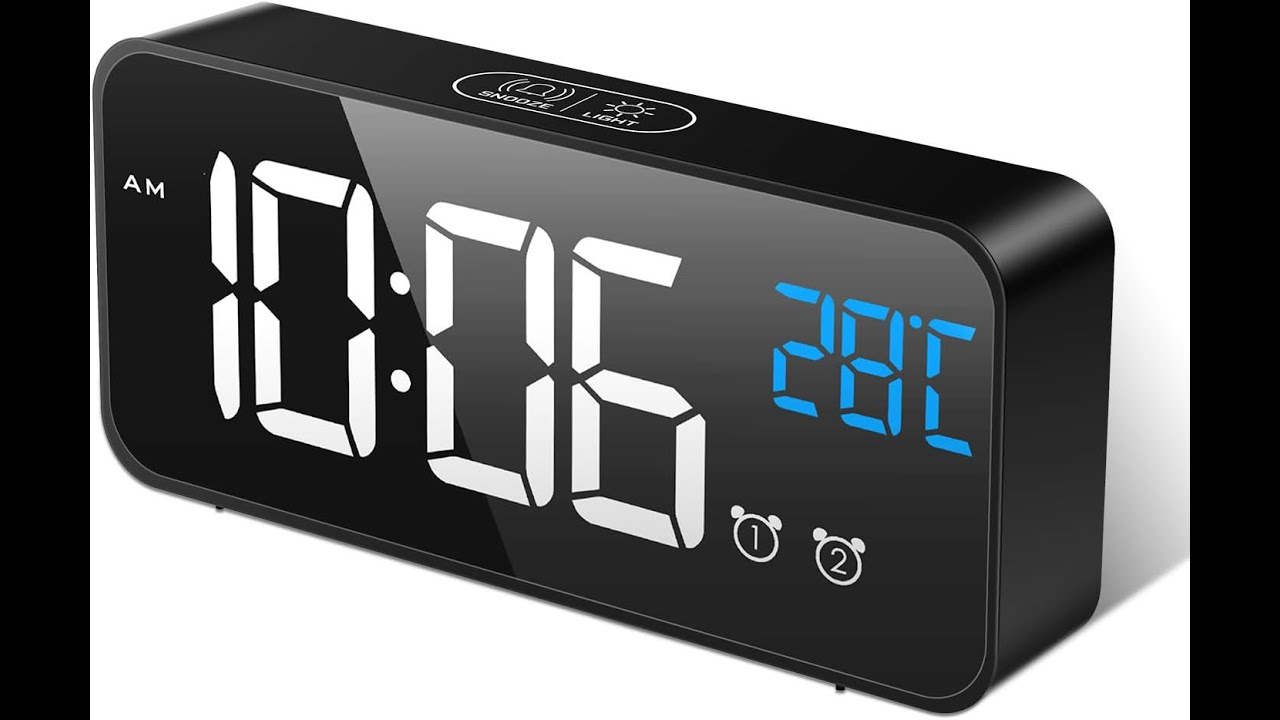 MOSUO Sveglia Digitale LED Temperatura Allarme Suoni e Luminosità Regolabile Controllo Vocale USB