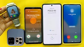 Apple Watch Incoming Call vs Fake Call IPhone Flip, Samsung S9, Poco X6, Xiaomi Mi 9T