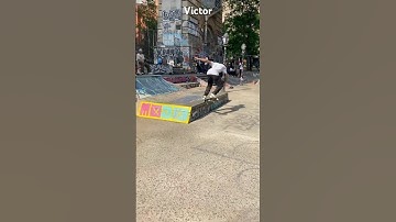 How to backside 180 nose grind on a ledge by Victor #skatepark #skateboarding