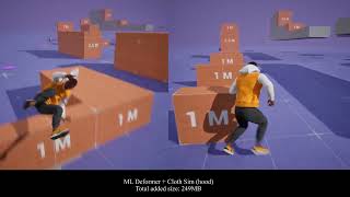 Get Motion-Matching(UE5.4 Game Animation Sample) with Customized ML Deformer and Cloth Sim
