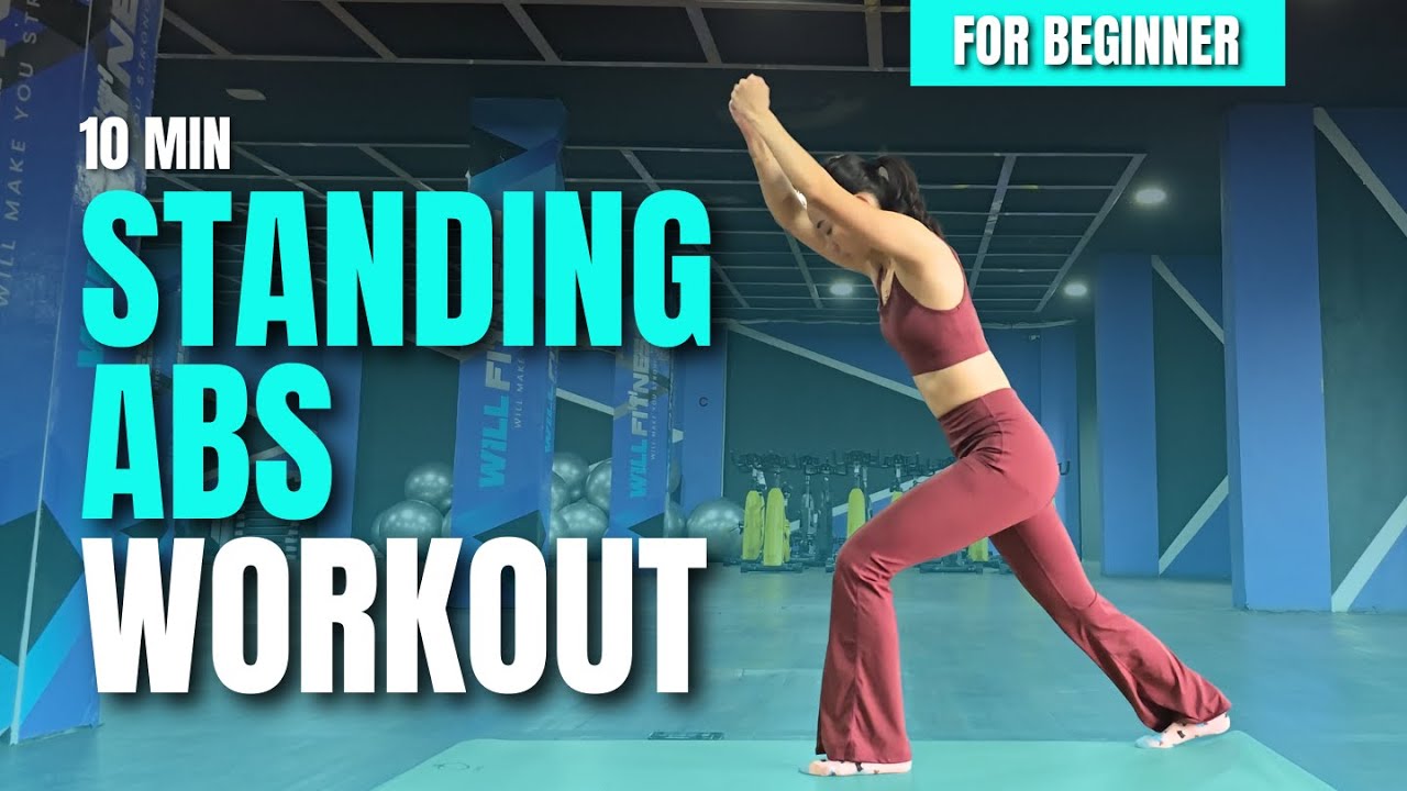 10 Menit Standing Abs Workout For Beginner | No Equipment - No Jumping ...