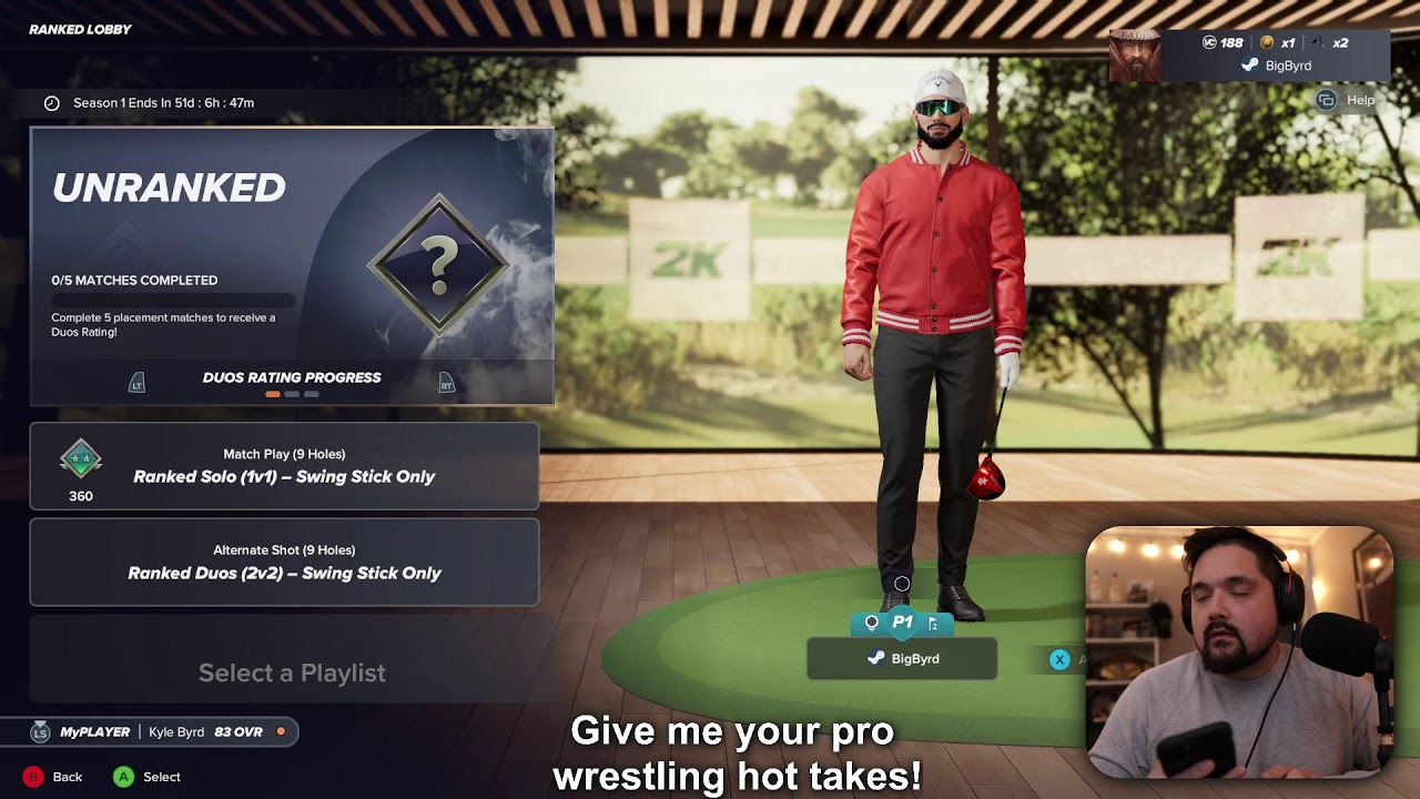 Golfing while responding to your dumb wrestling hot takes