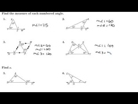 Finding Measures Of Interior Exterior Angles Of A Triangle