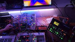 'Seldom' - Modular synth jam w/Qu-Bit Chord v2, Knobula, Plaits, Digitakt, DFAM, Mother32 + more.