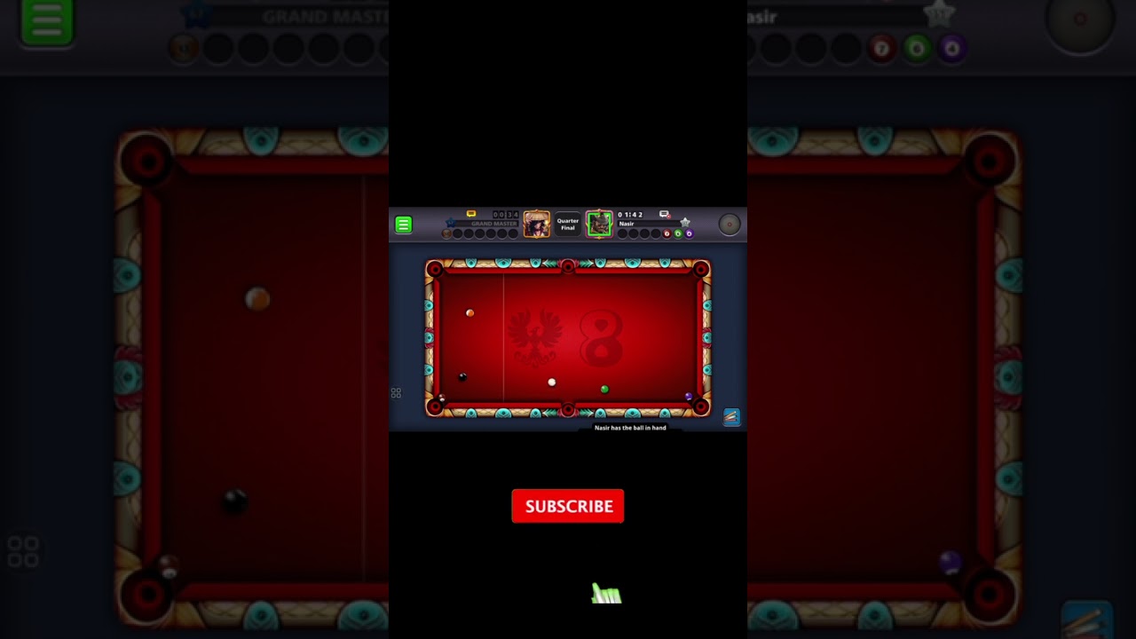 🔴Nasir VS (GM) GRAND MASTER - 8 Ball Pool 