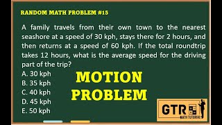 RANDOM MATH PROBLEM #15 - MOTION PROBLEM