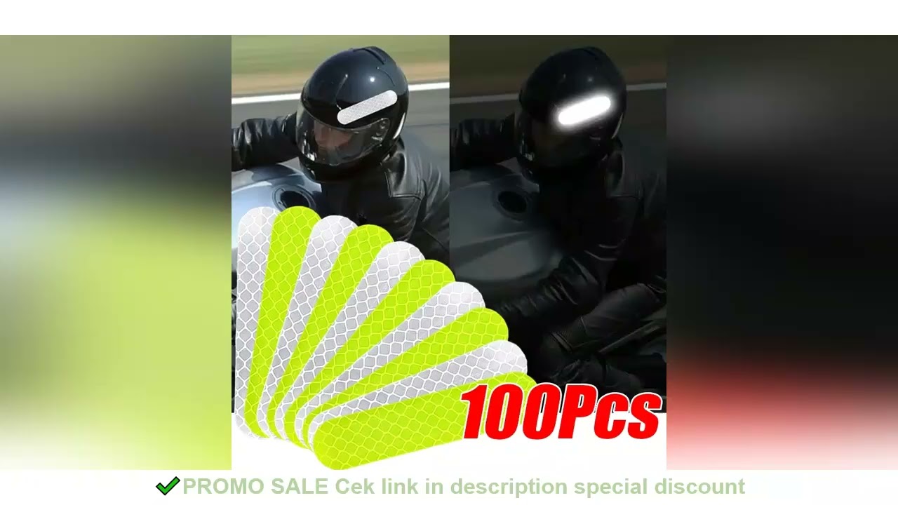 10-100Pcs Motorcycle Helmet Warning Reflective Stickers Night Safety Driving Decorative Strips Stick