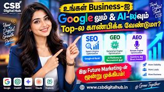 Details Future Marketing Secret! SEO + GEO + AEO Explained in TamilCSB Digital Hub Guide