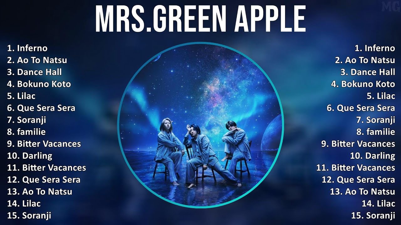 Mrs.GREEN APPLE 2025 MIX Top Hits - Inferno, Ao To Natsu, Dance Hall, Bokuno Koto Mrs.GREEN APPLE 2025 MIX Top Hits - Inferno, Ao To Natsu, Dance Hall, Bokuno Koto
