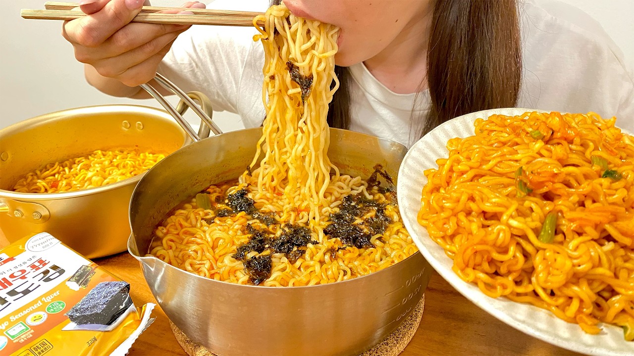 深夜1時に辛ラーメン3種を爆食いする幸せ夜食【飯テロ】