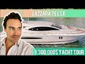 1300000 yacht tour  2007 75ft lazzara lsx express cruiser