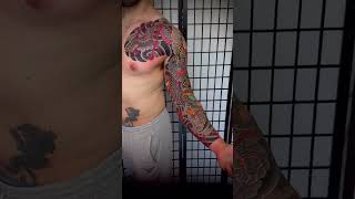 HÌNH XĂM NHẬT CỔ - FULL TAY SAMURAI RỒNG  #tattoo #tattoojapan
