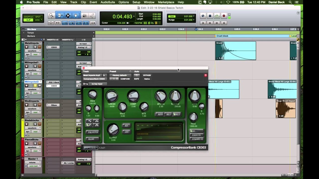 Sound Design with dB -shield block and weapons - YouTube