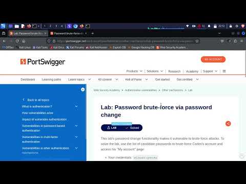 Password Brute-Force Via Password Change [web security academy labs]