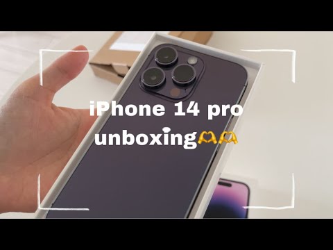 ついにiPhone14 proが！！めちゃくちゃ可愛いディープパープルを開封し