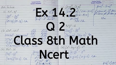 Ex 14.2, Q 2, Chapter 14, Factorisation, Class 8th Math, Ncert