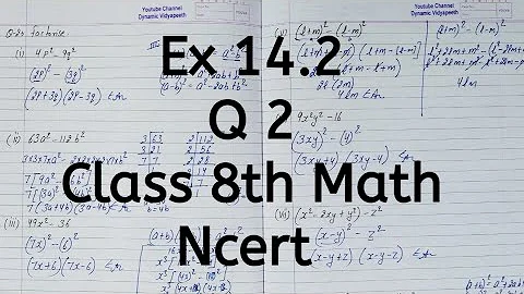 Ex 14.2, Q 2, Chapter 14, Factorisation, Class 8th Math, Ncert