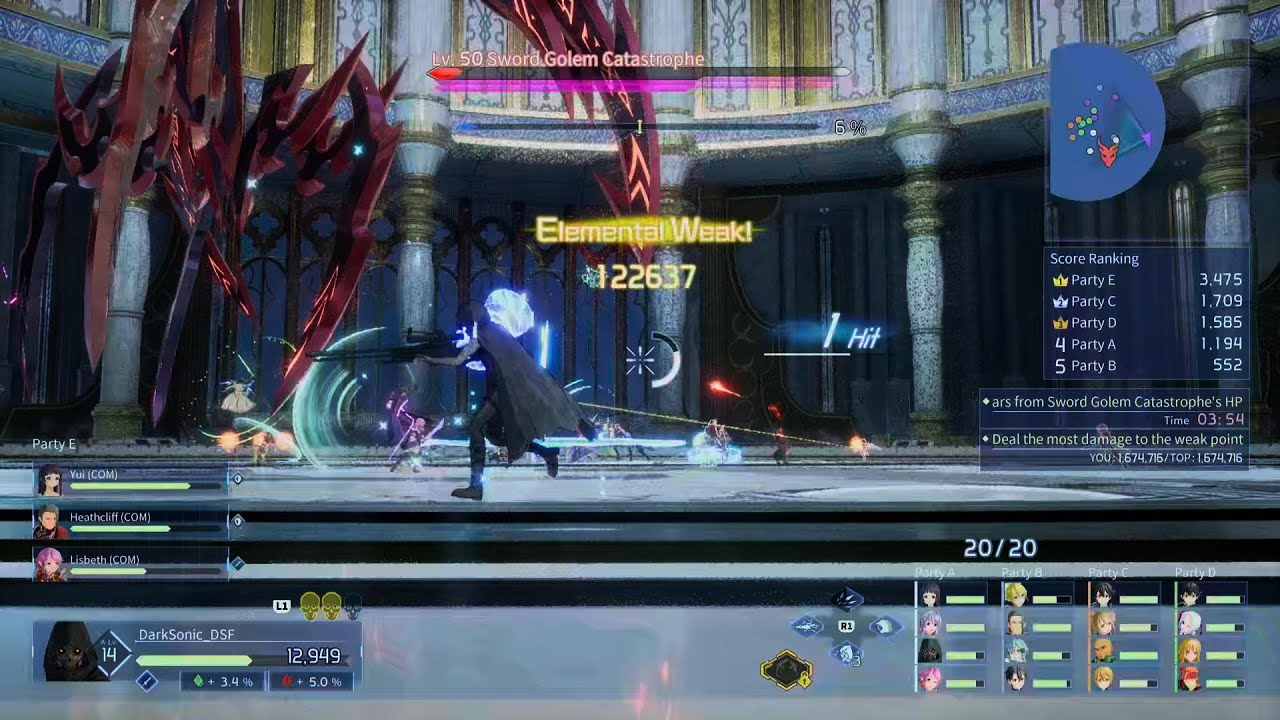 Sword Art Online Fractured Daydream | Extreme Boss - Sword Golem Catastrophe | Death Gun