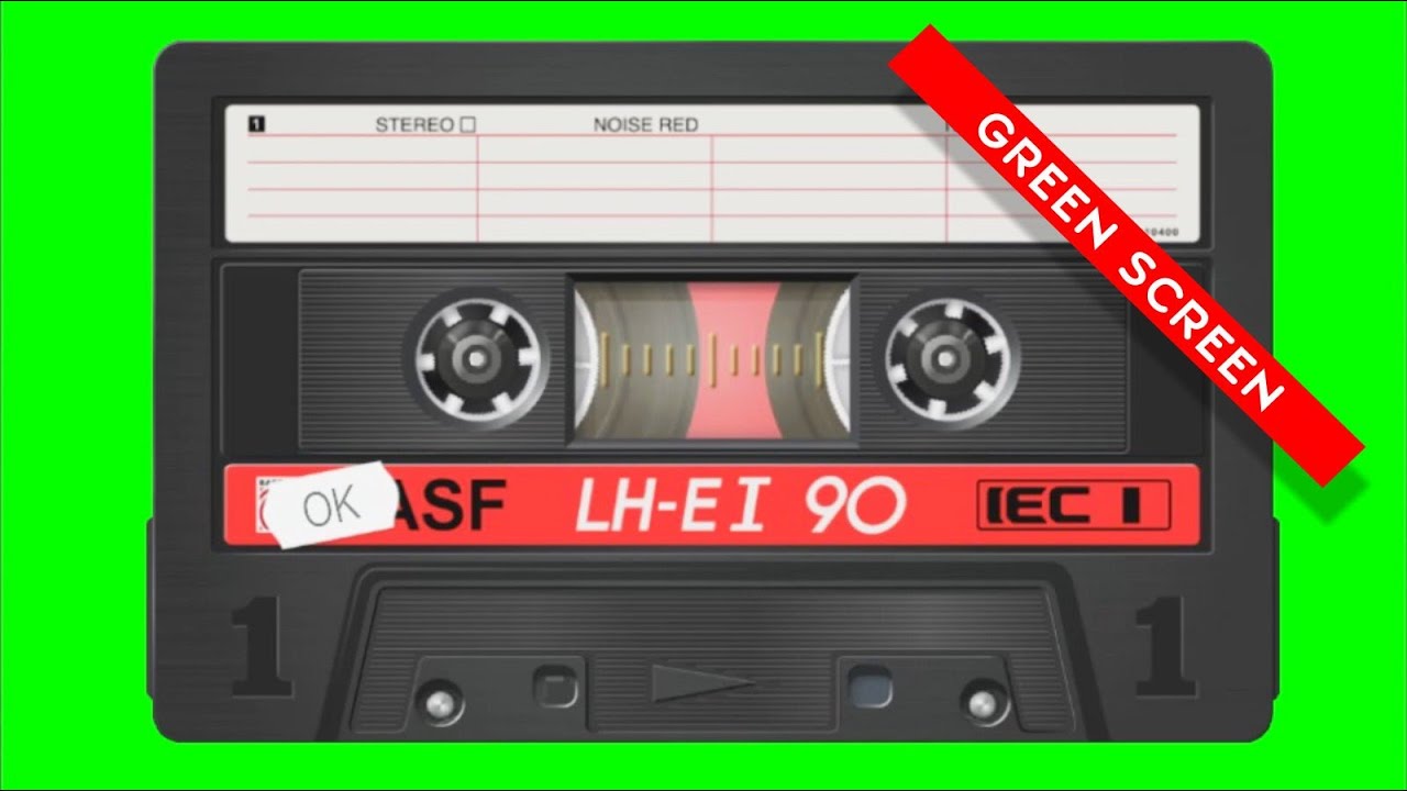 Cassette Tape Spinning 5 minutes Animation Green Screen RA28 YouTube