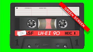 Cassette Tape Spinning 5 minutes | Animation Green Screen - RA28