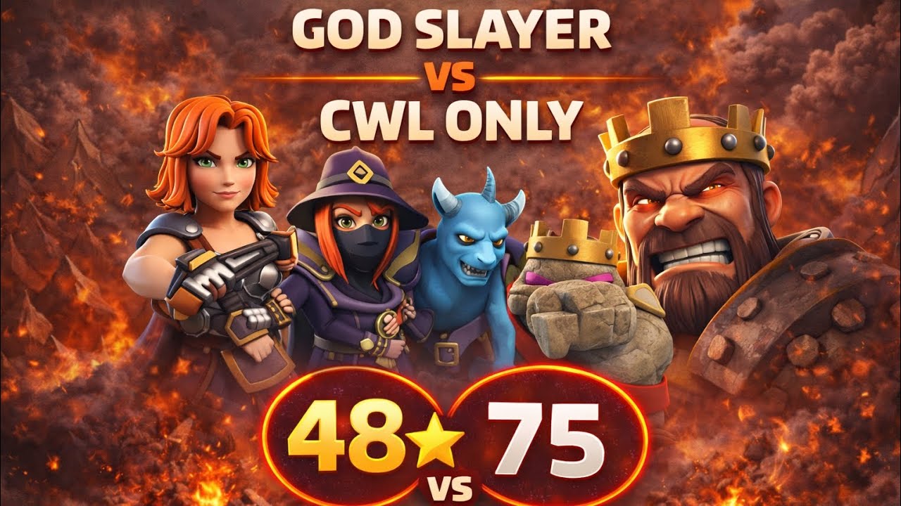 Clash of Clans Clan War | GOD SLAYER vs CWL ONLY | 75⭐ Victory @ClashOfClans 