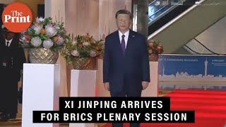 watch: chinese president xi jinping arrives for brics plenary session