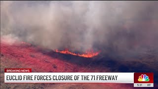 Euclid Fire shuts down 71 Freeway near Chino Hills