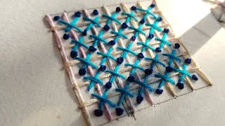 Traditional Nakshi Kantha Design: Basic Lattice Work Tutorial".hand embroidery tutorial 🥰