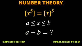 [x⁵] = [x]⁵ | Can You Solve This Tricky Floor Function Problem  | Maths Olympiad