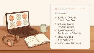 Build a 1:1 Coaching Offer + Sell a Course to Organizations + Weekly Reminders | Office Hours