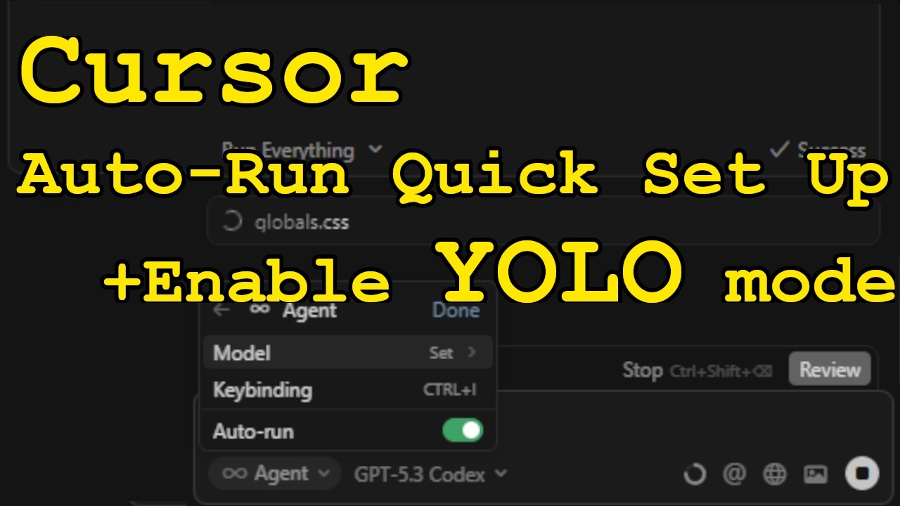 How to turn on Auto Run and use Yolo Mode - Cursor - YouTube