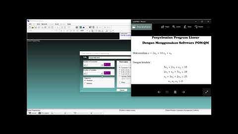 Penyelesaian Program Linear Dengan Software POM-QM