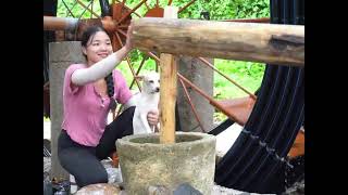 Building a Waterwheel by a Rural Creek #Country Life #OutdoorWork