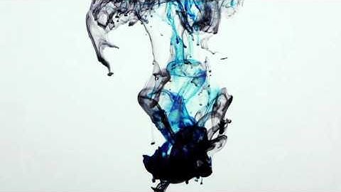 Abstract Colorful Blue Ink Paint Drops Splash in Underwater 4K 31