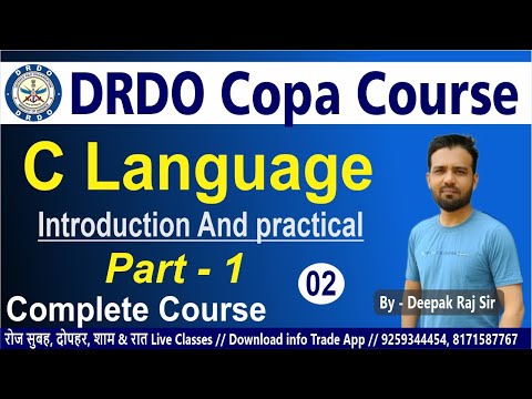 DRDO COPA TRADE LIVE CLASSES !! C Language With Practical Part 1 (CLass 2)