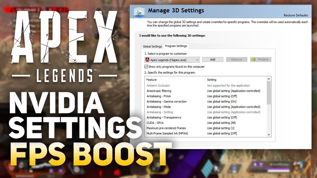 Apex Legends Best Nvidia Settings For Performance Fps Boost Youtube