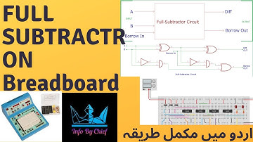 Full Subtractor On breadboard #digitalelectronics #breadboard tutorial in Urdu | Hindi
