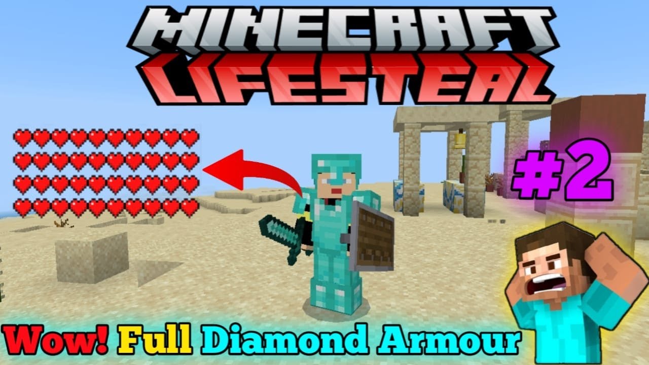 LIFESTEAL SMP-- I MADE FULLY DIAMOND ARMOUR [Part 2] Minecraft PE 1.20 ...