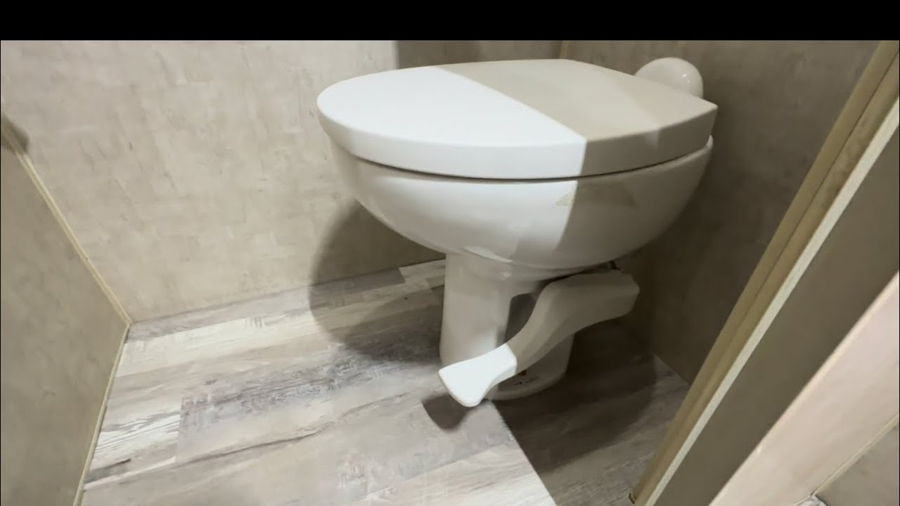RV toilet install. Thetford 42058 AquaMagic 2 in my toy hauler. YouTube