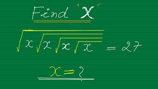Nice Square Root Math Simplification Problem | Find the Value of X | Algebra problem 