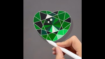 How to Paint heart shape Gemstones (The Easy Way!) in Procreate, Draw Peridot Step by Step