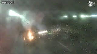 Boston firefighters battle vehicle fire inside I-93 tunnel